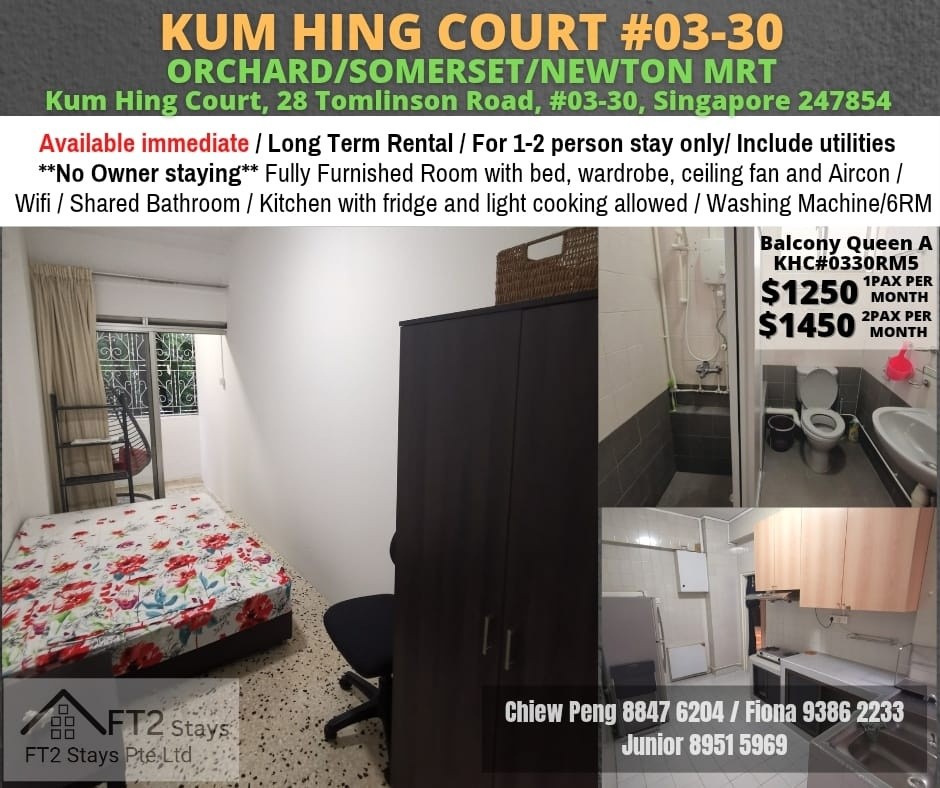 Kum Hing Court #03-30 Rm5 - Orchard - Bedroom - Homates Singapore
