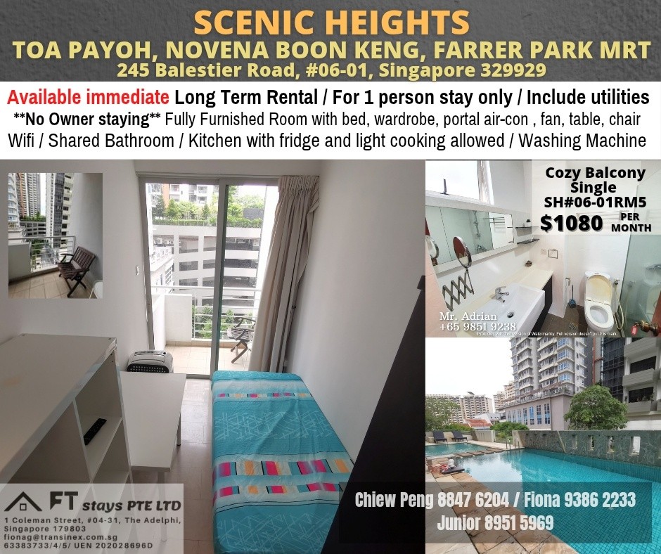 SCENIC HEIGHTS - $1080 - Toa Payoh - Flat - Homates Singapore