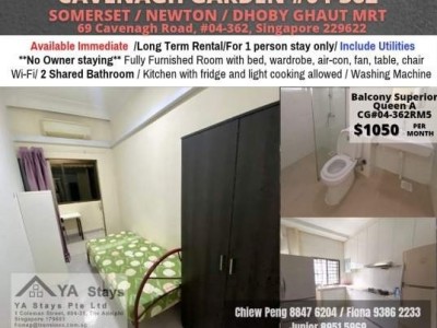 Singapore -  - 362 RM6, Cavenagh Garden, Blk 69, Singapore 229622  Cavenagh Road, 229622, Orchard / River Valley (D09)