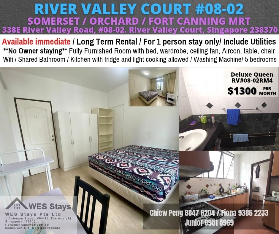 Room for Rent / River Valley (Somerset MRT) / Common Room / 1 Pax Stay / Available Immediate RM4 - Orchard 乌节路 - 整个住家 - Homates 新加坡