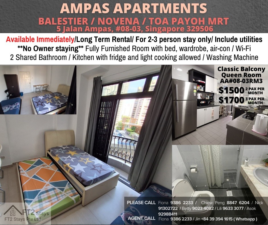 Near Toa Payoh, Novena mrt/ Available 18 Nov - Common Room/1 Person/Ampas Apartments - Toa Payoh - Flat - Homates Singapore