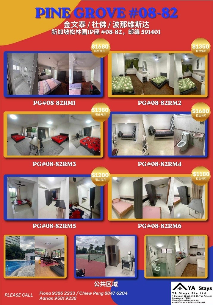 Near Clementi, Dover MRT/ 1P Pine Grove/ Available﻿ April 9 - Bukit Timah 武吉知馬 - 整個住家 - Homates 新加坡