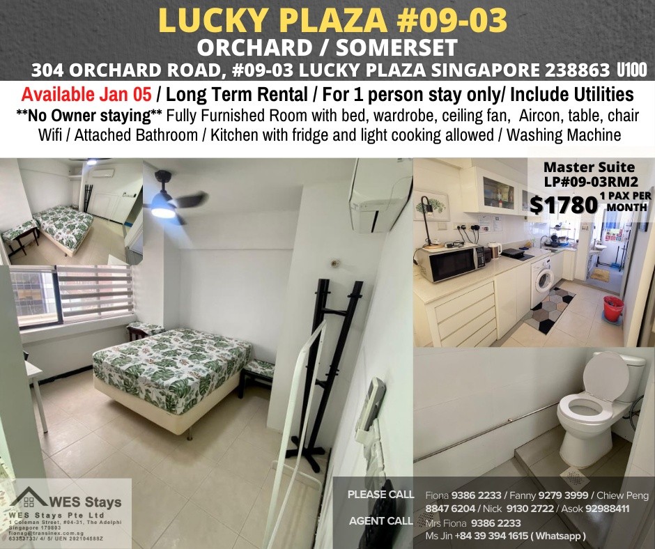 Room for 1Pax / Wifi / No owner staying/ No Agent Fee / Light Cooking allowed/Somerset MRT, Orchard MRT / Available 5 Jan - Orchard 烏節路 - 分租房間 - Homates 新加坡