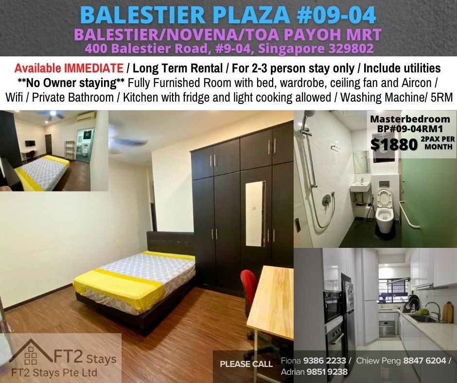 Room for rent / Toa Payoh, Novena, Newton, Little India MRT / Master room / 1-2 pax stay / Available﻿ Immediately - Toa Payoh - Flat - Homates Singapore