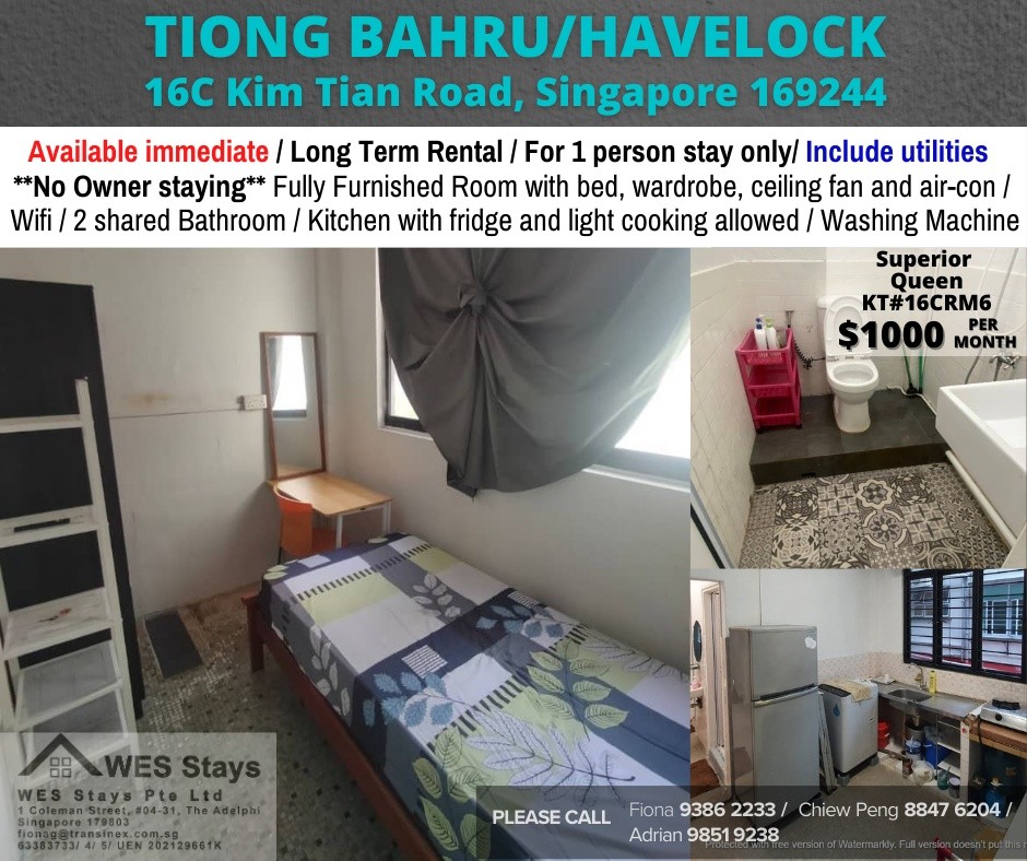 Room for rent/ Near Tiong Bahru, Havelock, Queenstown MRT/ 1 pax stay / Available Immediately - Bukit Merah 紅山 - 整個住家 - Homates 新加坡