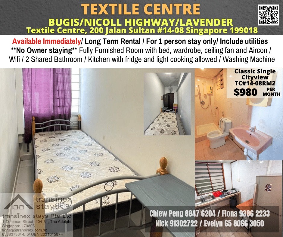 Available﻿ May 21 - Common Room/Include Utilities/Wifi/Aircon/No Agent Fee/Light Cooking Allowed/Washing Machine - Farrer Park 花拉公園 - 分租房間 - Homates 新加坡