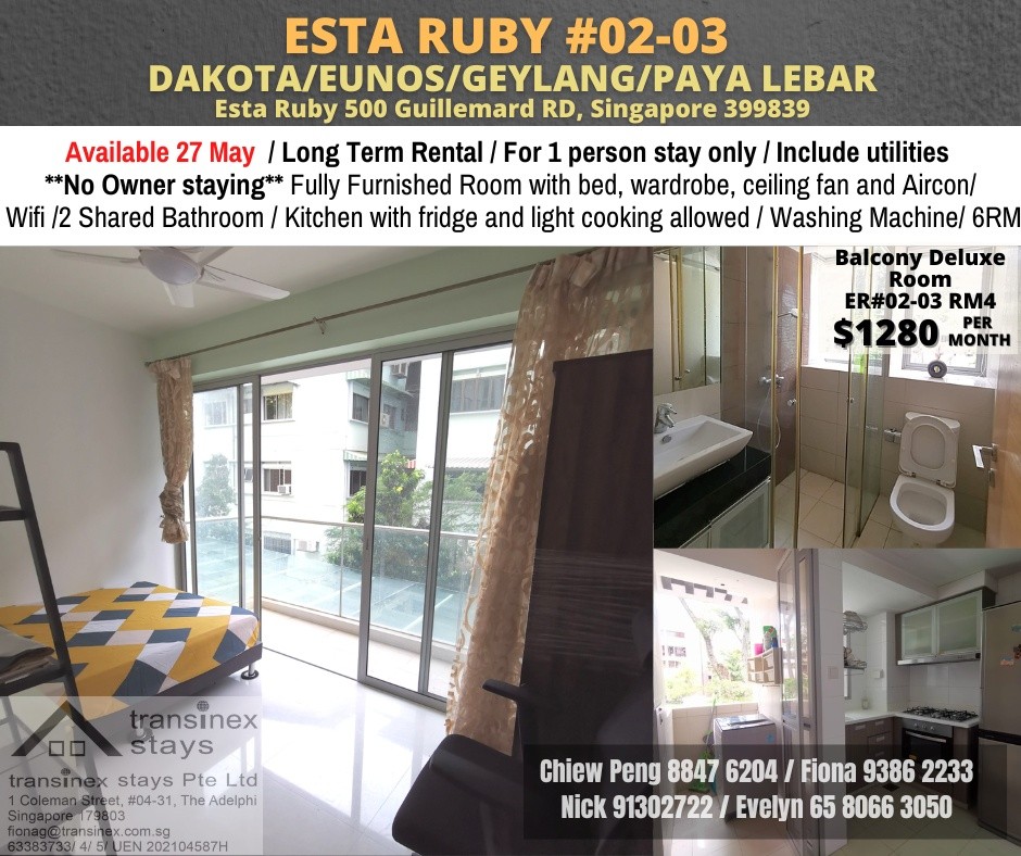 Room for Rent/500 Guillemard RD, Singapore 399839/ For 1 pax/ Available 27 May - Geylang - Flat - Homates Singapore