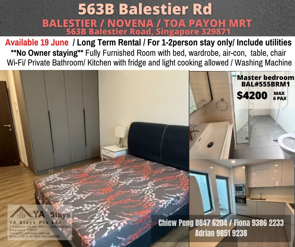 House for rent / BALESTIER / NOVENA/ 6pax stay / Available June 12 - Novena 諾維娜 - 整個住家 - Homates 新加坡