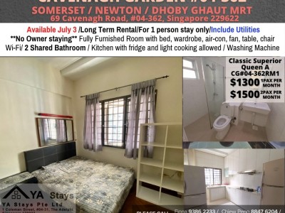 Room For Rent - Somerset, Newton/ Common room / 1 pax stay / Available﻿ July 3 -  69 Cavenagh Road, #04-362, Singapore 229622 