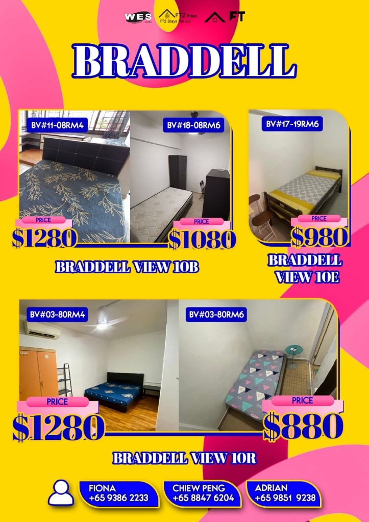 Room for rent / BRADDELL, MARYMOUNT, CALDECOTT MRT / Common room / 1pax stay / Available IMMEDIATELY - Braddell - Bedroom - Homates Singapore