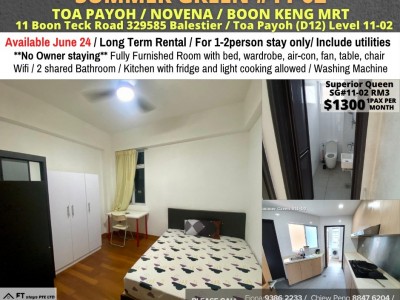 Room for Rent/Summer Green, 11 Boon Teck Rd/ For 1 pax/ Available 24 June - 11 Boon Teck Road 329585