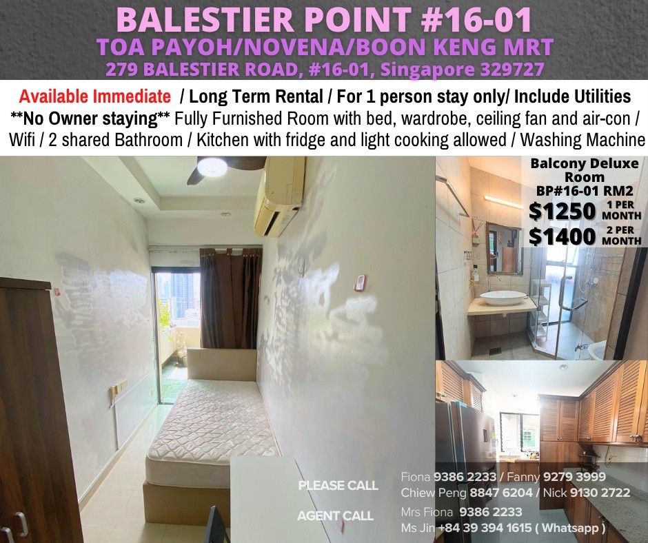 Room for Rent/ Available Immediate/Include Utilities/Wifi/Aircon/No Agent Fee/Light Cooking Allowed/Washing Machine - Toa Payoh 大巴窑 - 整个住家 - Homates 新加坡