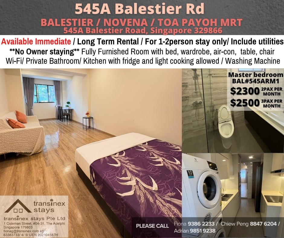 📍Condo Master Room at Balestier -  Available Immediate - Novena - Flat - Homates Singapore