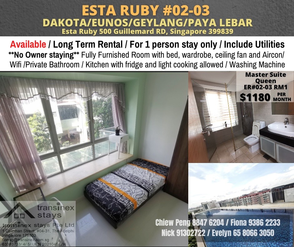 Room for rent / GEYLANG / Common room / 1pax stay / Available Immediately - Geylang 芽笼 - 分租房间 - Homates 新加坡