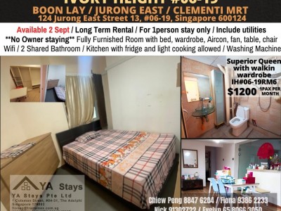 Room for rent / Jurong East / Common room / 1pax stay / Available 2 Sept - 124 Jurong East Street 13, #06-19, Singapore 600124