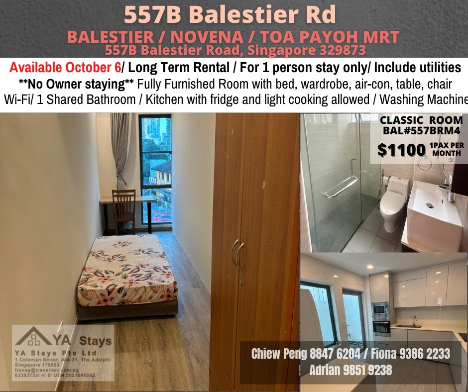 "Room for rent / BALESTIER / NOVENA / TOA PAYOH MRT / Common room / 1pax stay / Available October 6"		 - Toa Payoh - Bedroom - Homates Singapore